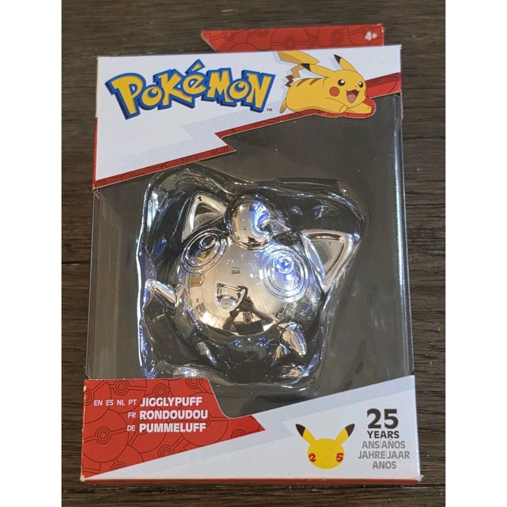 Pokemon 25thβ Anniversary Silver Jigglypuff Figure Jazwares New